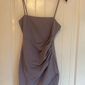 Lavender Spaghetti-Strap Draped Mini Dress